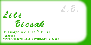 lili bicsak business card